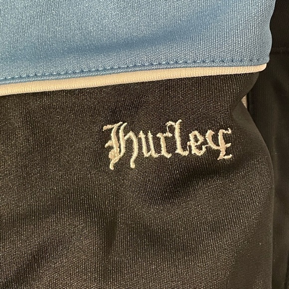 Hurley Track Jacket Full Zip Long Sleeve Embroidered Black Blue Gray L Vintage - Picture 5 of 10